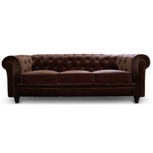 A605v3 contemporain canapé 3 places bois/velour...