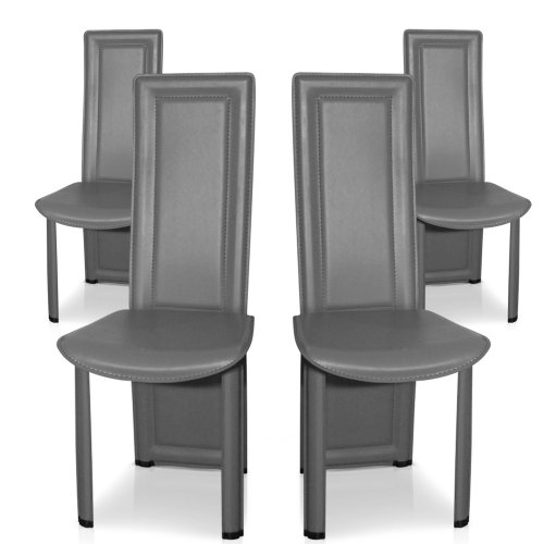 Lot de 4 chaises Lune Gris