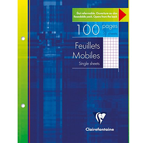 CLAIREFONTAINE - Feuillets mobiles 17x22 100 pa...