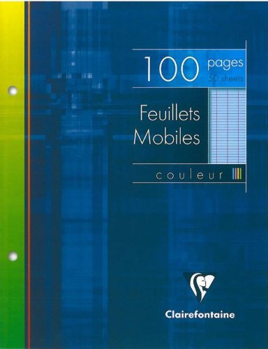 Clairefontaine CLAIREFONTAINE Feuillets mobiles bleu s/étui 17x22 100p séyès code EAN 3329680134100 