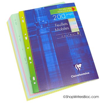 CLAIREFONTAINE Feuillets mobiles couleur s/étui...