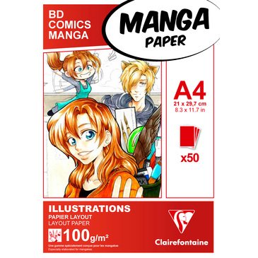 Manga illustrations pad, blanc, a4