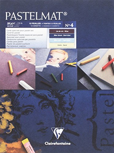 Pastelmat 18 x 24 cm-bleu foncé/bleu clair/vin/...