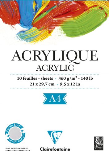 Bloc Acrylique 360 grammes 10 feuilles encollé ...