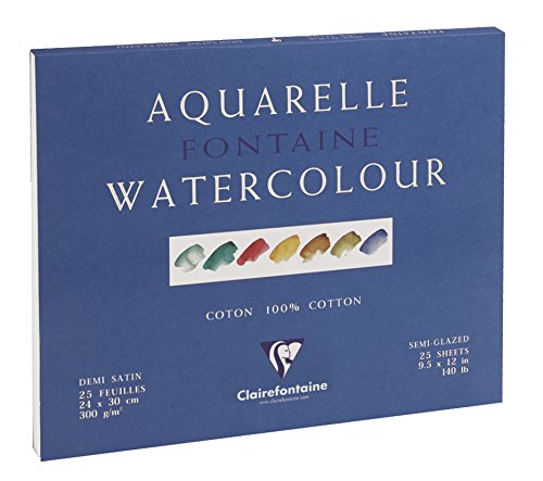 Bloc Fontaine 25 feuilles grain 1/2 satiné 24 x...