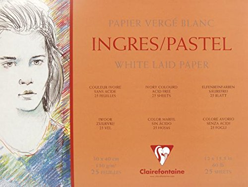 Clairefontaine 96483c bloc ingres-pastel 30x40 cm 25 feuilles blanc code EAN 3329680964837 