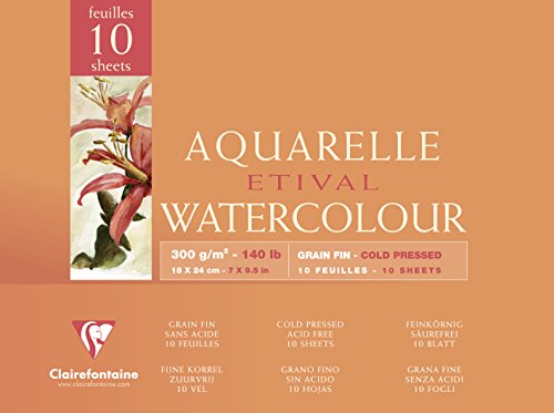 Bloc aquarelle Etival encollé 4 côtés 300 gramm...