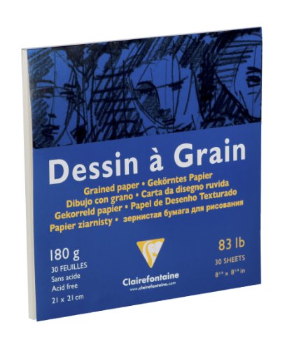 Bloc de dessin à grain 180 grammes 21 X 21 cm 3...