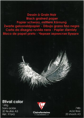 Bloc Etival Color 160 grammes  20 feuilles A3 Noir