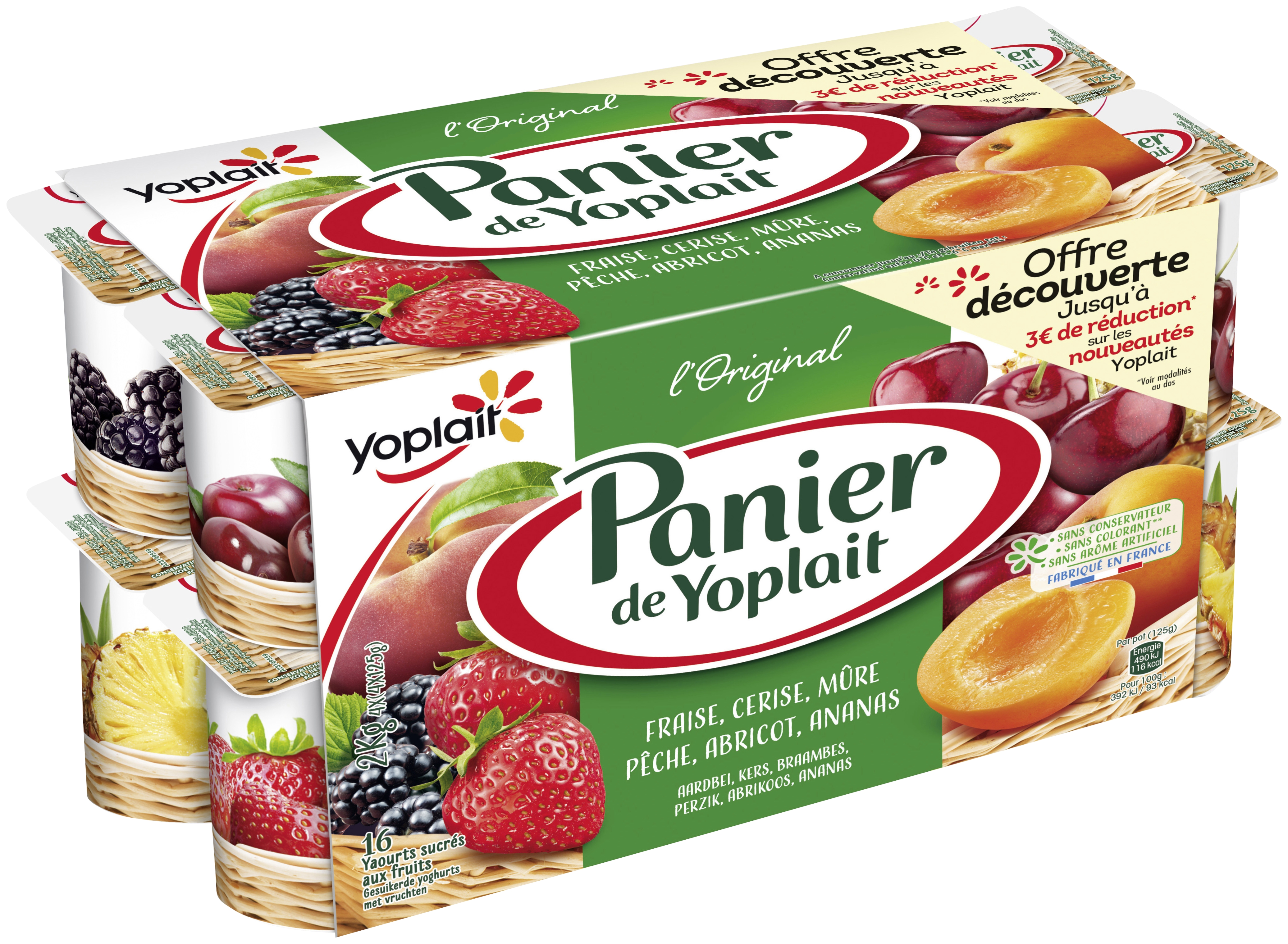 Panier fruits panachés offre découverte Yoplait