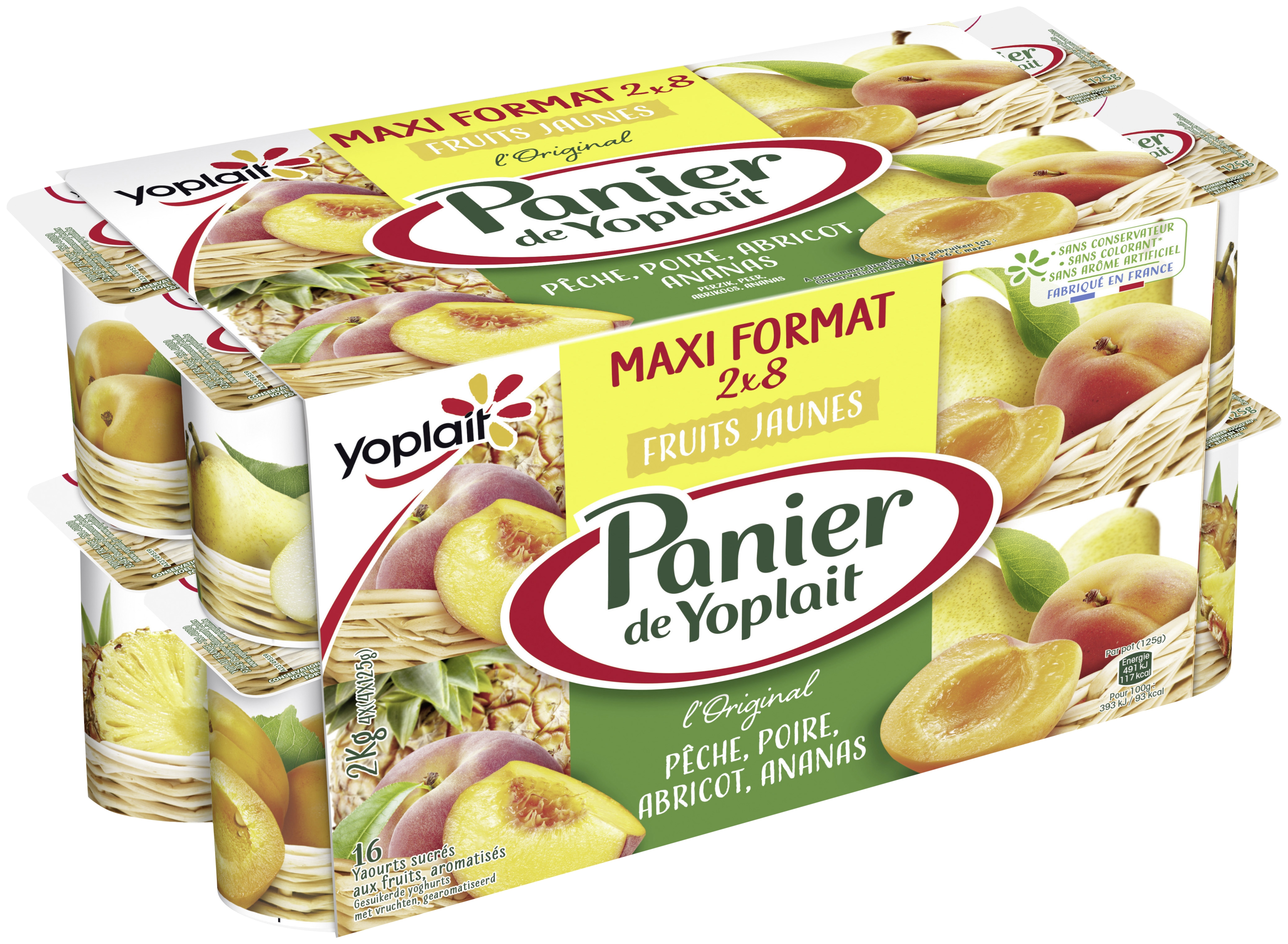 Panier de yoplait fruits jaunes