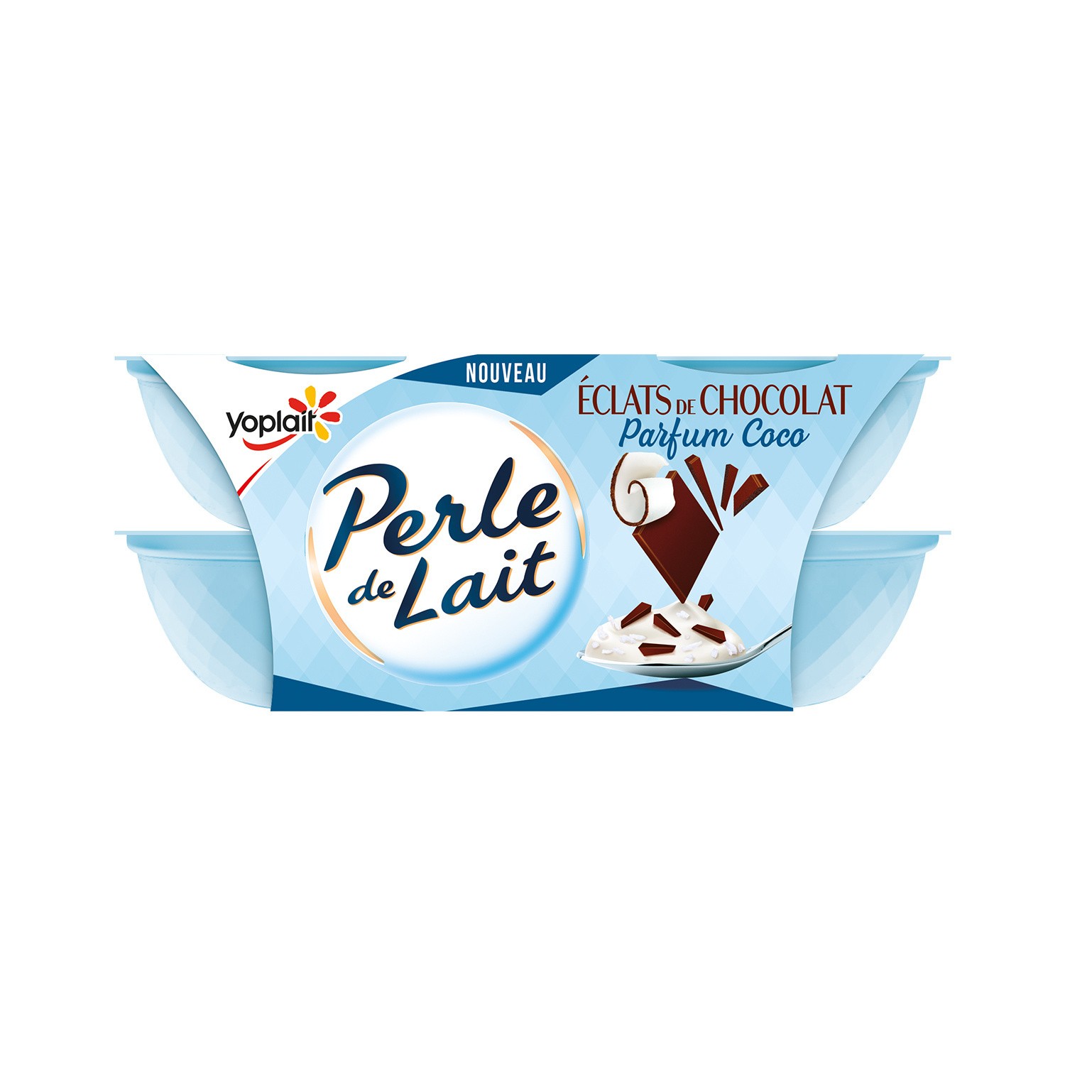 Yaourts noix de coco & éclat de chocolat PERLE DE LAIT 3329770062245 YOPLAIT Yaourts noix de coco & éclat de chocolat PERLE DE LAIT 3329770062245 YOPLAIT