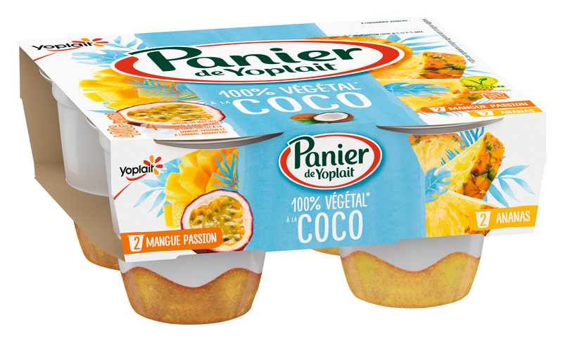 Panier Yoplait YAOURT PANIER VÉGÉTAL FERMENTÉE AU LAIT COCO MANGUE PASSION Panier Yoplait code EAN 3329770074880 