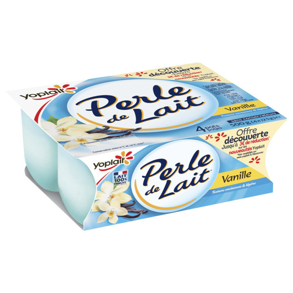 YOPLAIT YAOURT PERLE DE LAIT À LA VANILLE
 code EAN 3329770080454 
