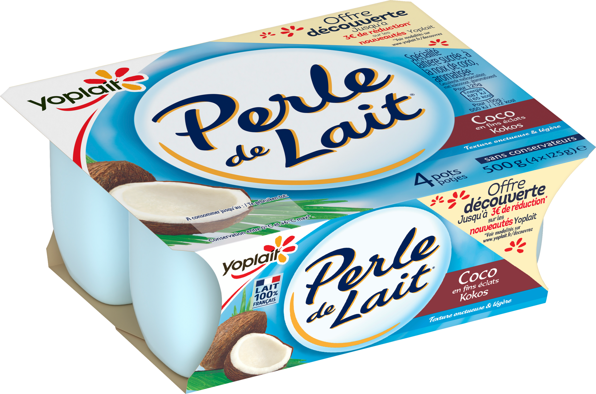 YOPLAIT Perle de Lait Saveur Coco Offre Découverte code EAN 3329770080478 