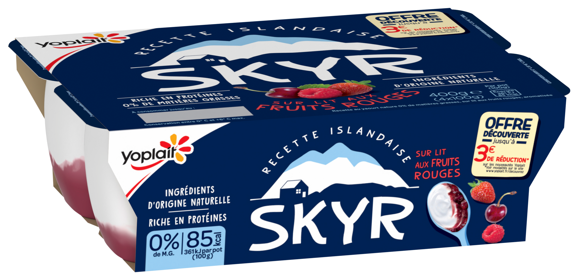 SKYR SUR LIT AUX FRUITS ROUGES 0% Mat.gr.