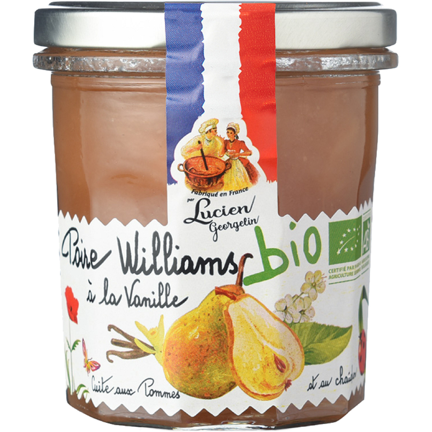 Confiture bio poire vanille LUCIEN GEORGELIN