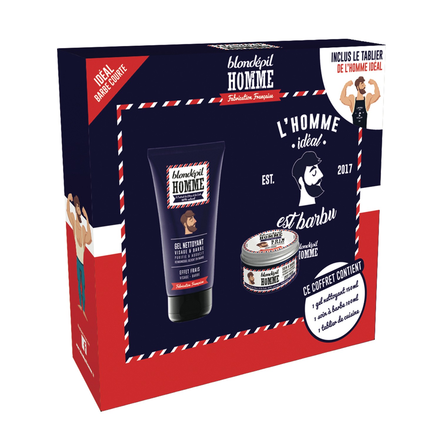 Coffret barber homme gel + soin BLONDEPIL