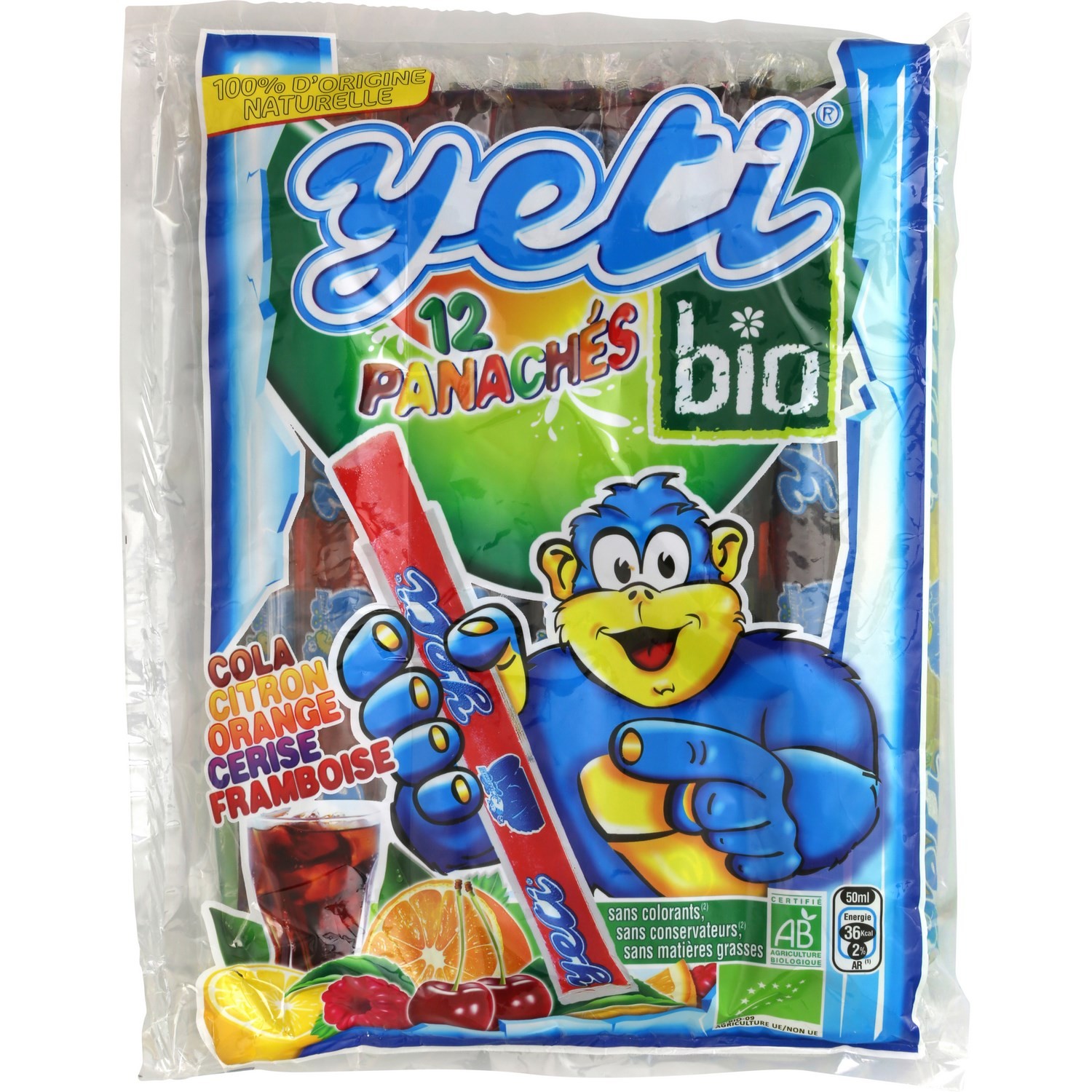 Sucettes bio panachés YETI