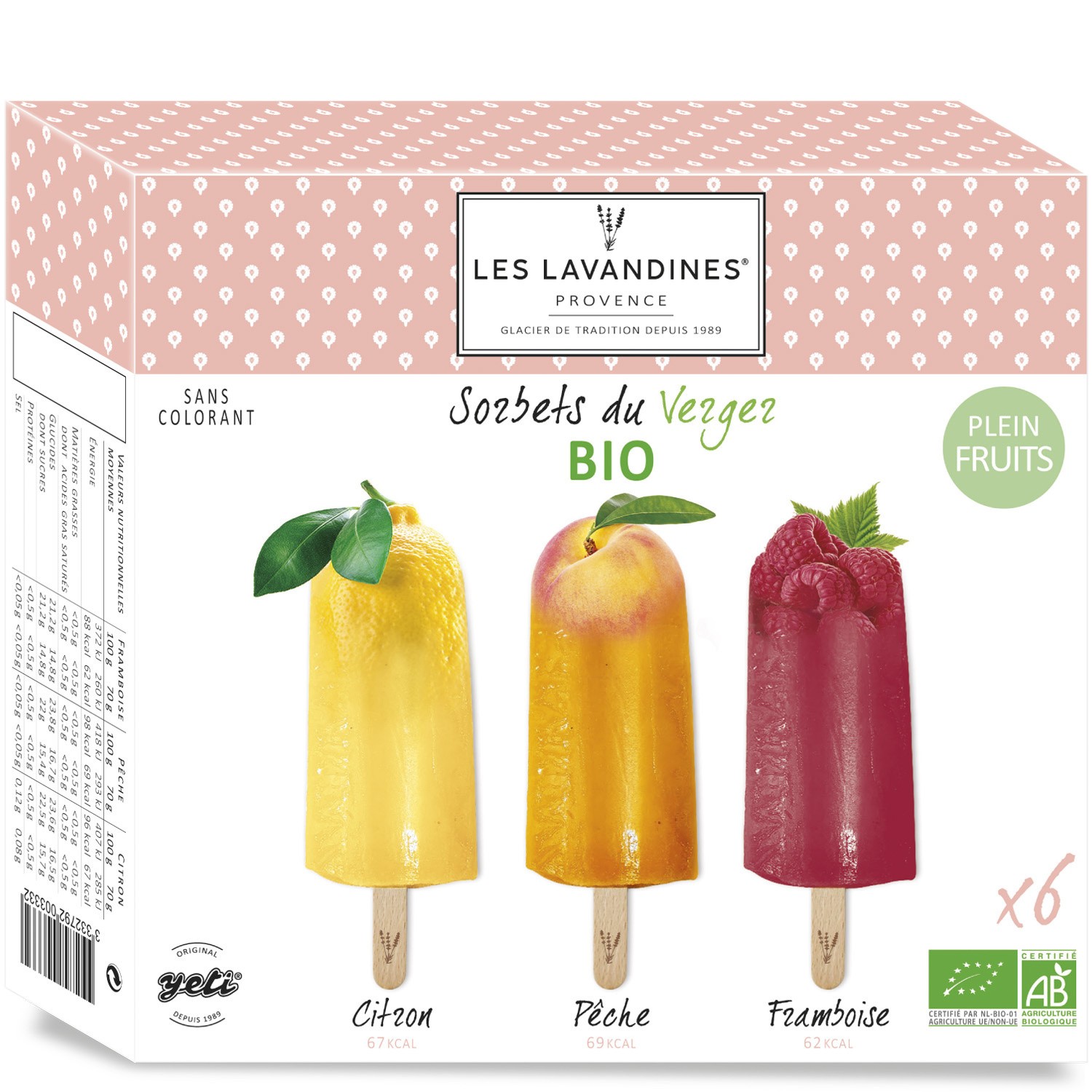 Glaces bio sorbets du verger YETI