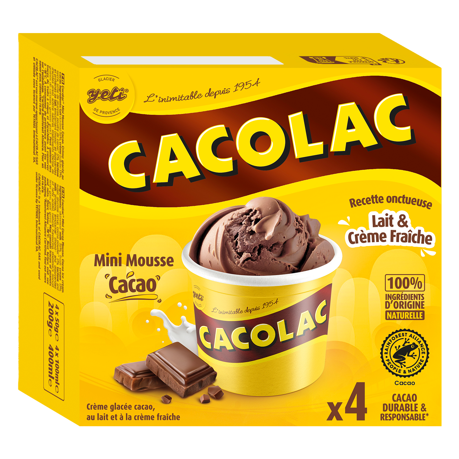 4 MINI MOUSSE CREME GLACEE CACAO