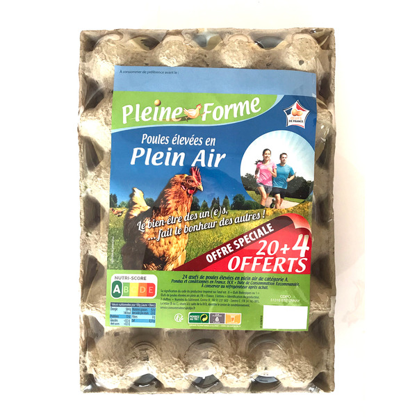 PLEINE FORME 20 ŒUFS  PLEIN AIR 
PLEINE FORME code EAN 3332930012226 
