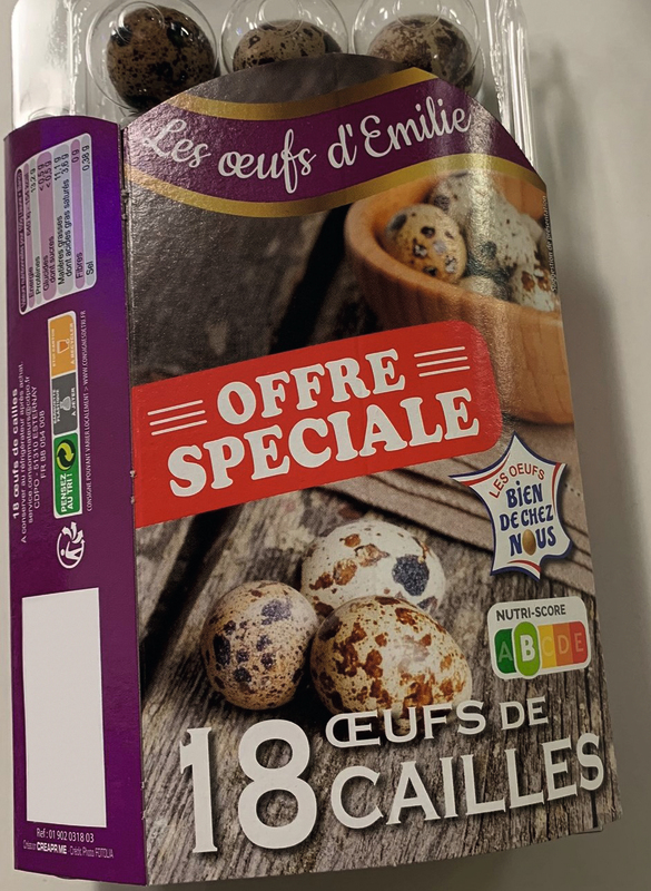 Les Oeufs d’Émilie OEUFS DE CAILLES X 18 Les Oeufs d’Émilie code EAN 3332930900189 