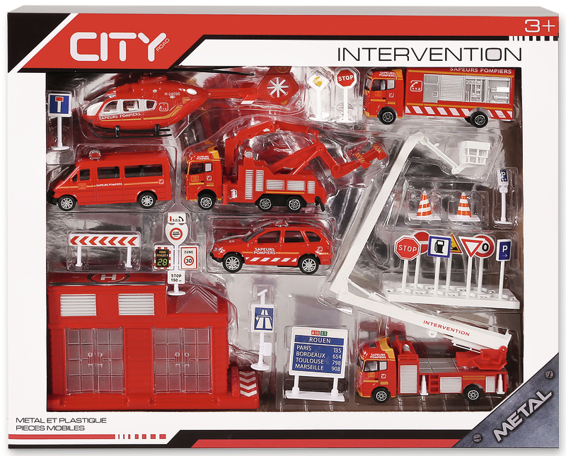 COFFRET VÉHICULES MÉTAL POMPIER STARLUX CITYROAD