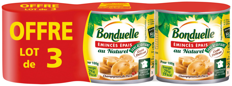 CHAMPIGNONS AU NATUREL  ÉMINCÉS ÉPAIS Bonduelle