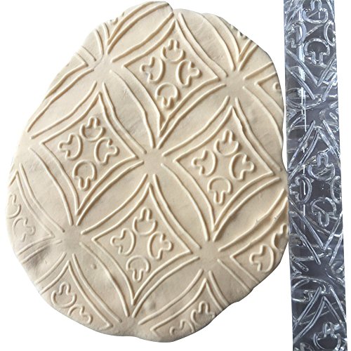 Karen Baking Motif décoratif gâteau fondant embossed rolling pin pâte gaufrage craft décoration outil code EAN 3333414407644 