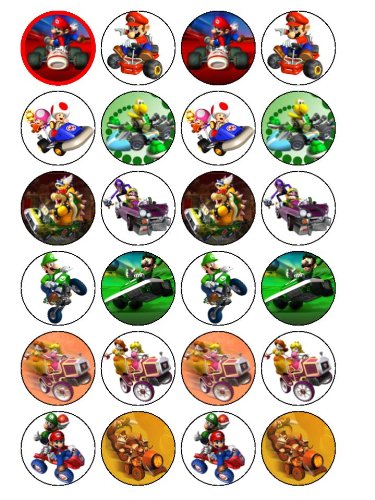 Mario Kart de 24 décorations de cupcakes