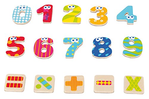 Jouet en bois chiffres et signes magnétiques - ...