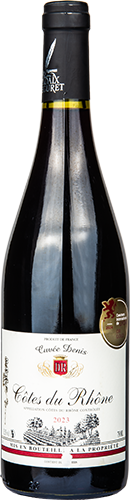 AOC CÔTES-DU-RHÔNE
CUVÉE DENIS 
LES VIGNERONS DE ROAIX 
SÉGURET 2023 code EAN 3341332018132 