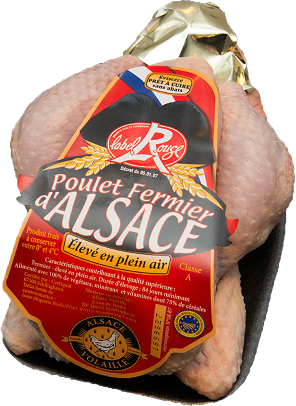 POULET FERMIERS D'ALSACE IGP LABEL ROUGE 3343660010949 ALSACE VOLAILLE POULET FERMIERS D'ALSACE IGP LABEL ROUGE 3343660010949 ALSACE VOLAILLE