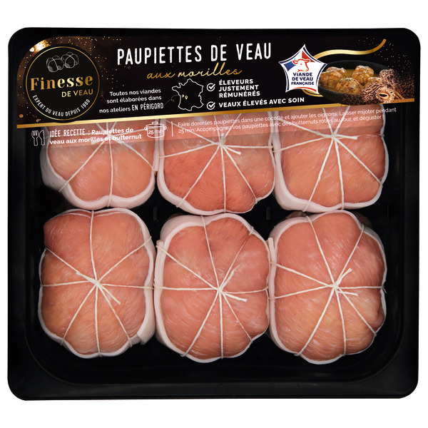 6 PAUPIETTES DE VEAU AUX MORILLES 
