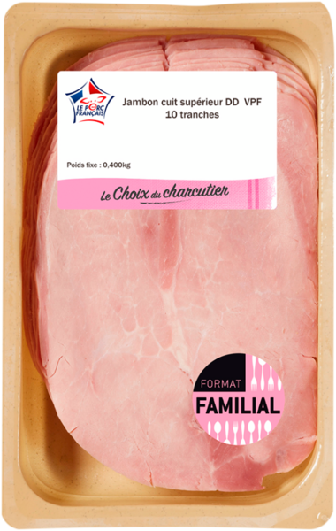JAMBON CUIT SUPÉRIEUR DÉCOUENNÉ ET DÉGRAISSÉ 10...