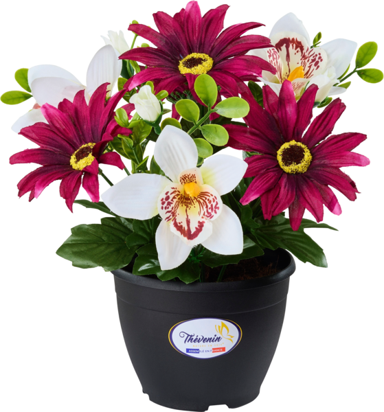 Composition Artificielle De Dahlias Et Orchidées 