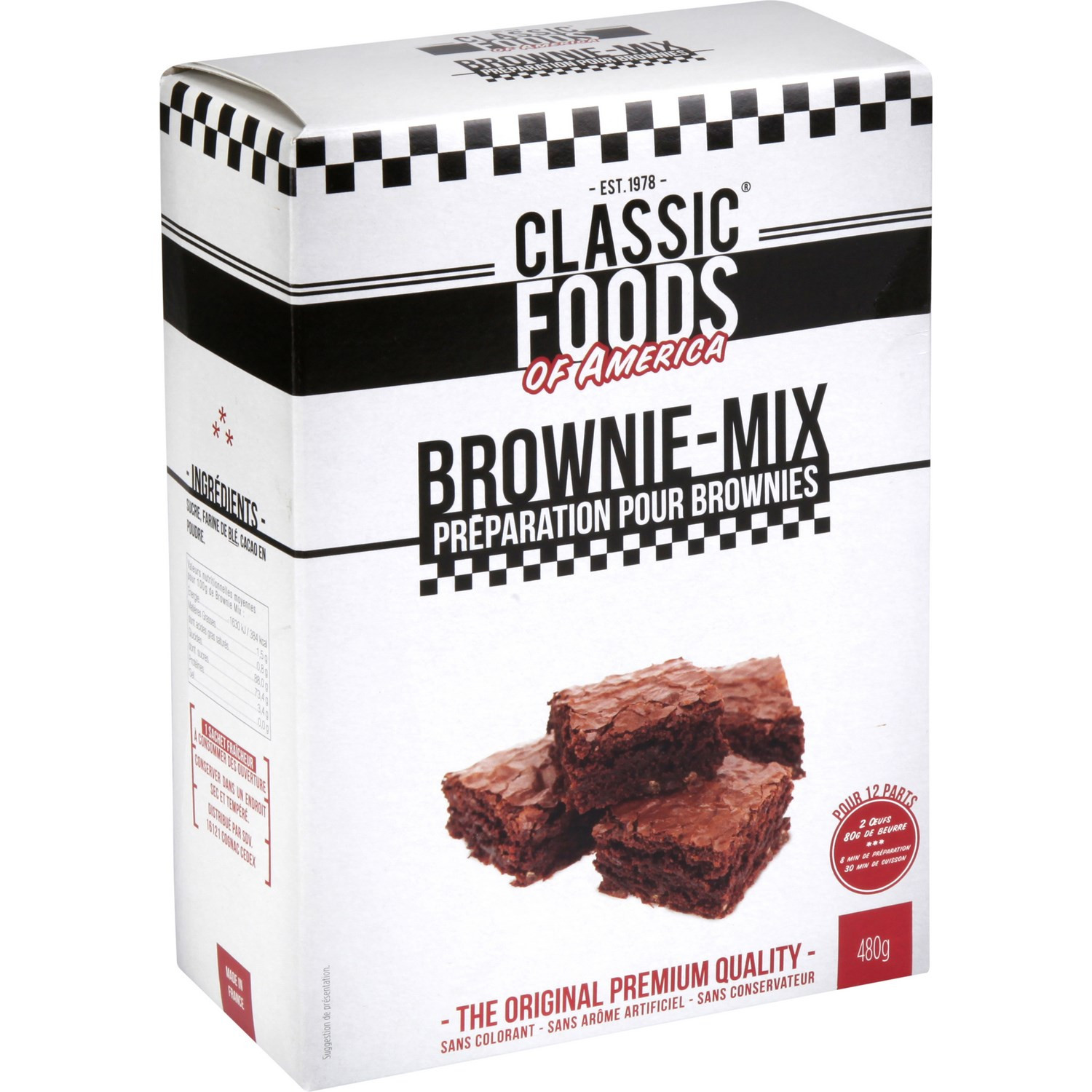 CLASSIC FOODS Préparation Brownies  CLASSIC FOODS code EAN 3351700073274 