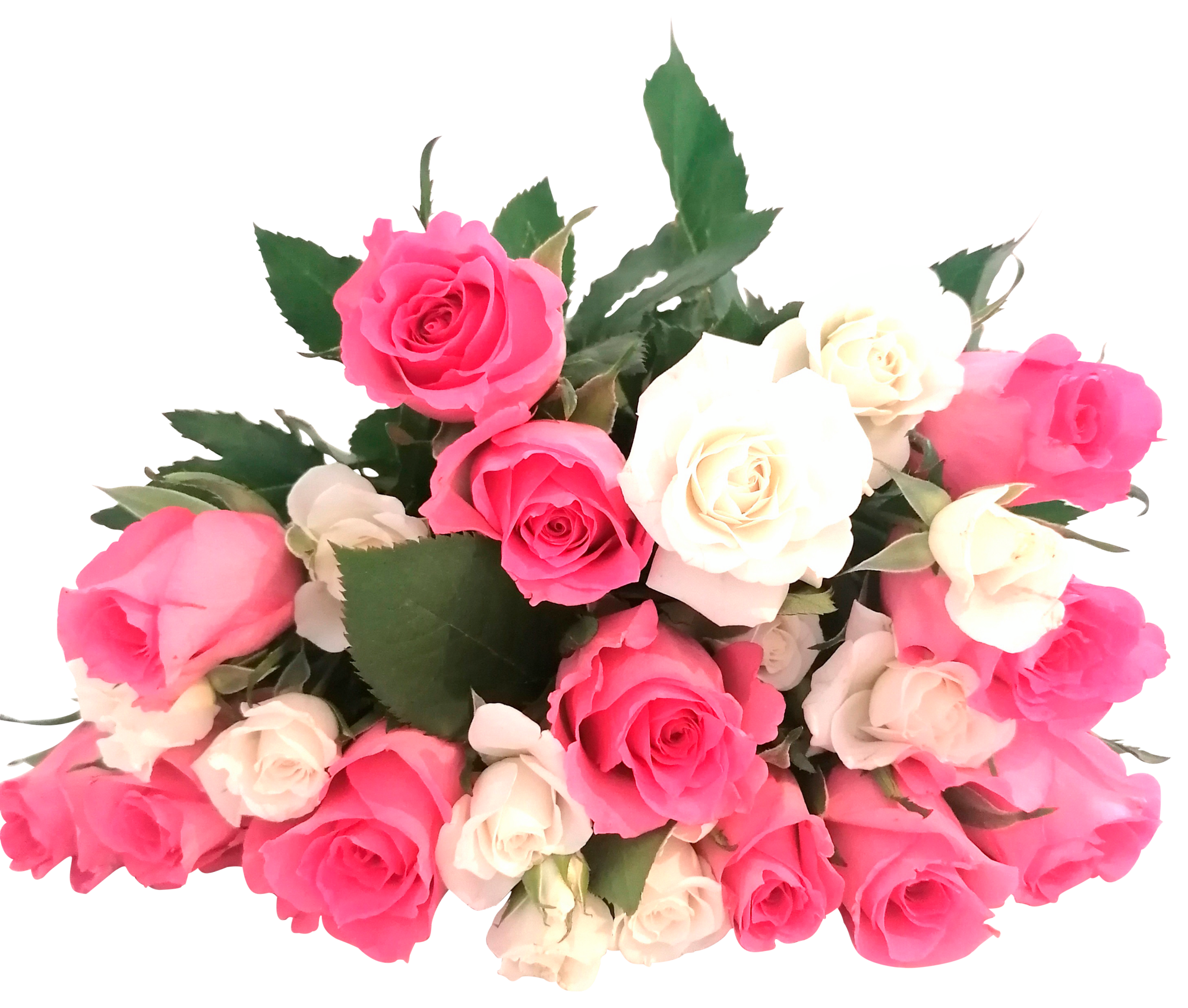 Bouquet composé de 15 roses et roses ramifiées ...