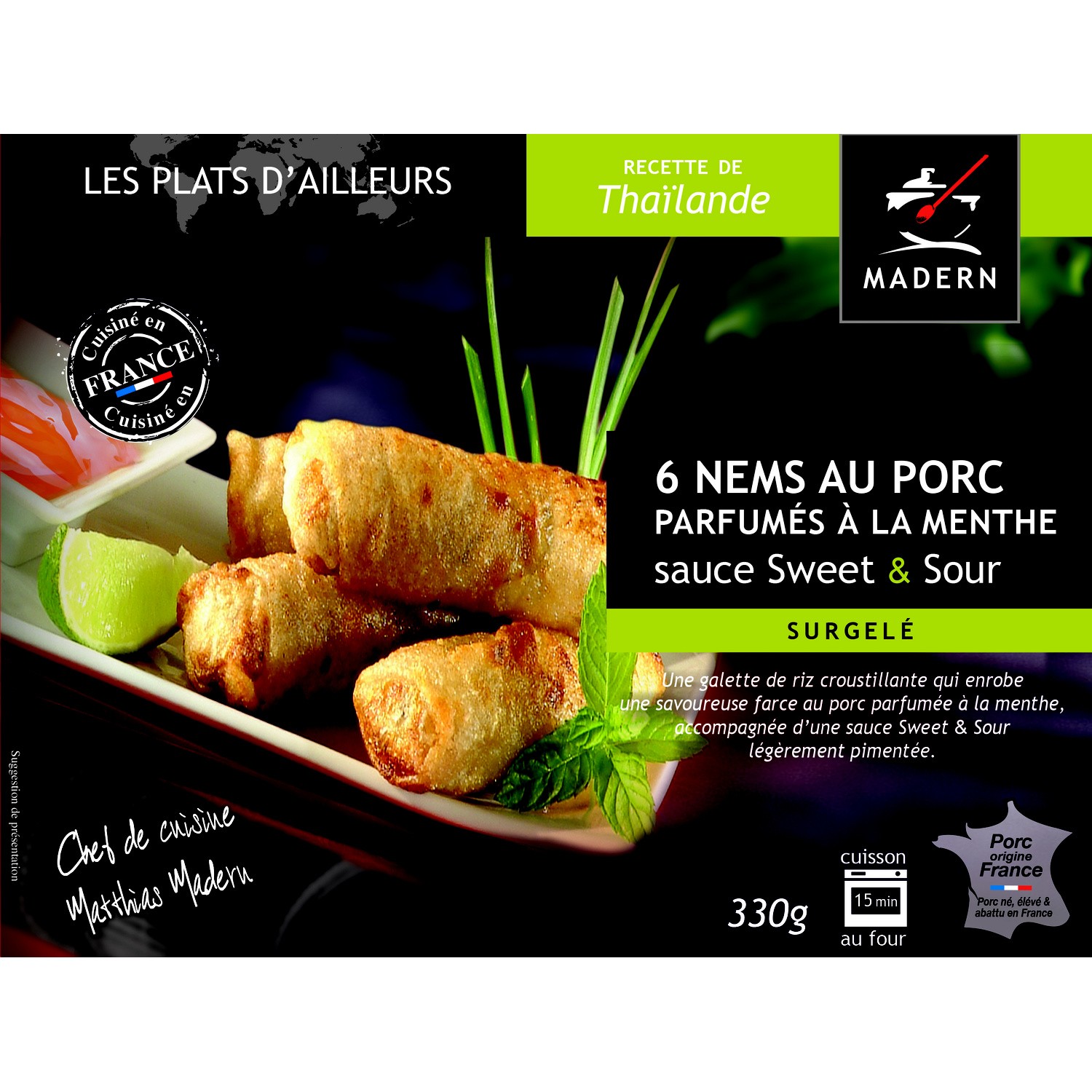 Plat cuisiné nems au porc MADERN