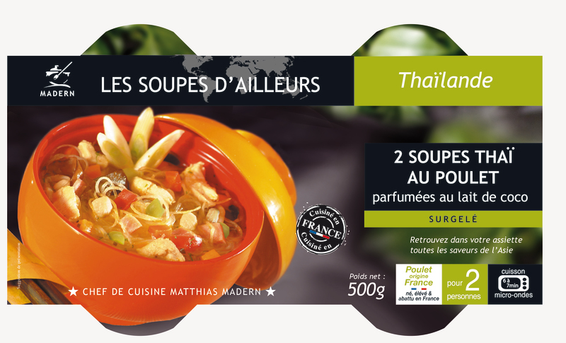 2 SOUPES THAÏ AU POULET PARFUMÉES AU LAIT DE CO...