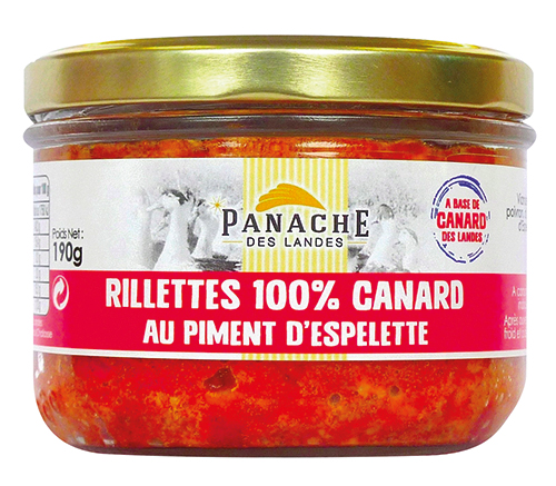 RILLETTES 100% CANARD AU PIMENT D’ESPELETTE
