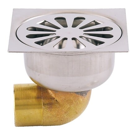 VALENTIN Siphon de sol grille inox sortie horiz...