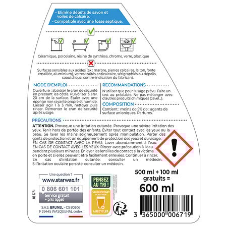 STARWAX Spray Nettoyant Cabine de Douche Antica...