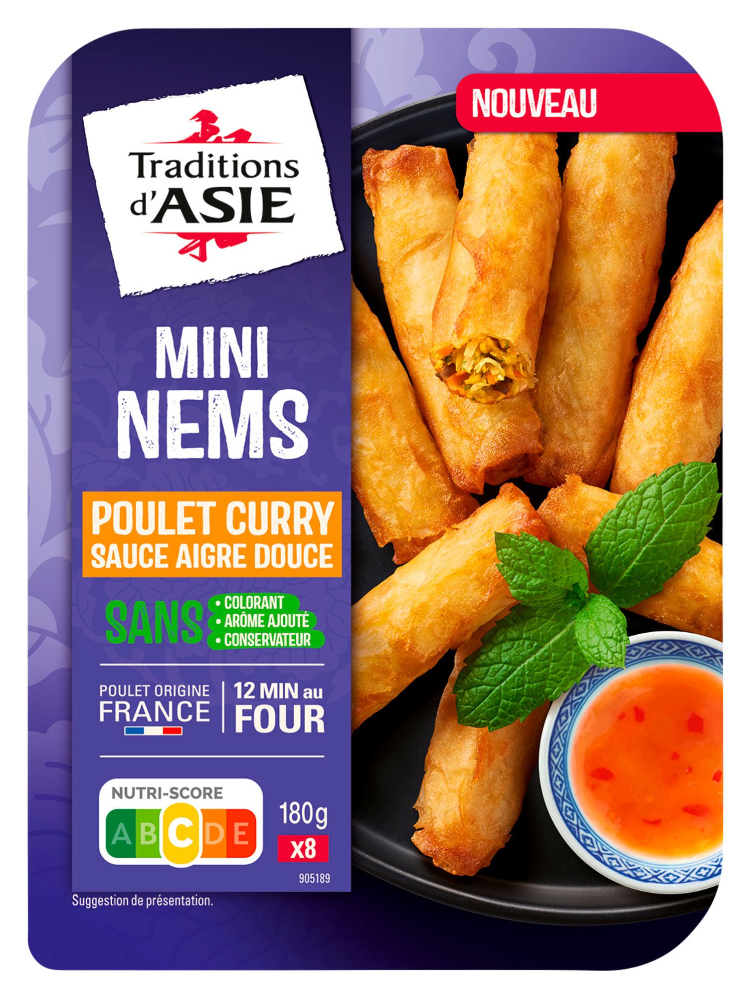 Mini nems poulet curry