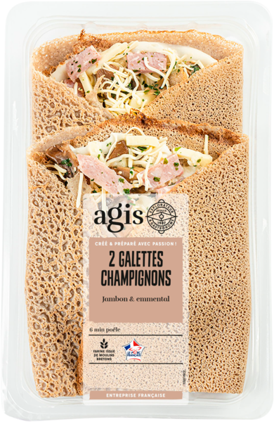  2 GALETTES JAMBON, CHAMPIGNONS, EMMENTAL  code EAN 3366760037890 