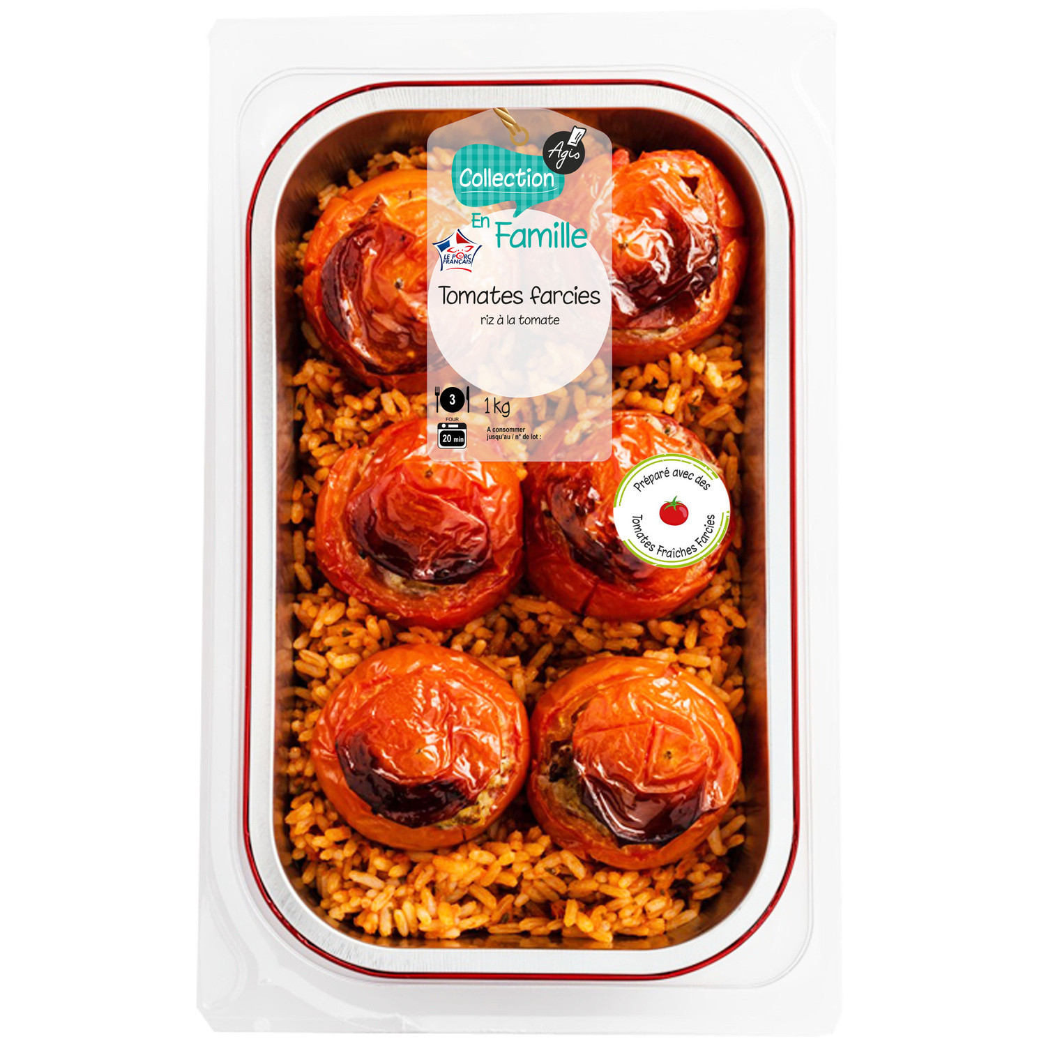 AGIS Plat cuisiné tomates farcies riz à la tomate AGIS code EAN 3366760043068 