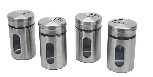 503059 lot 4 boîtes à  épices inox et verre