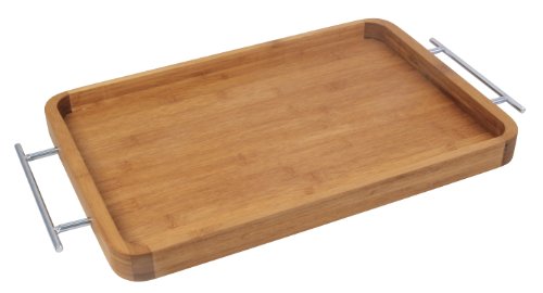 505490 plateau bambou + anses chrome