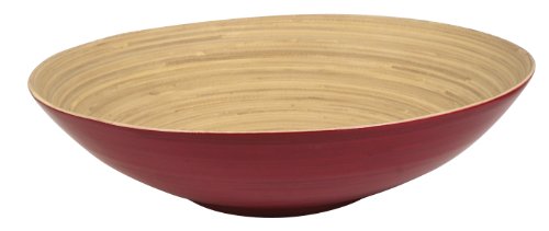 506249 coupelle ronde bambou tressé rouge